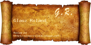 Glasz Roland névjegykártya